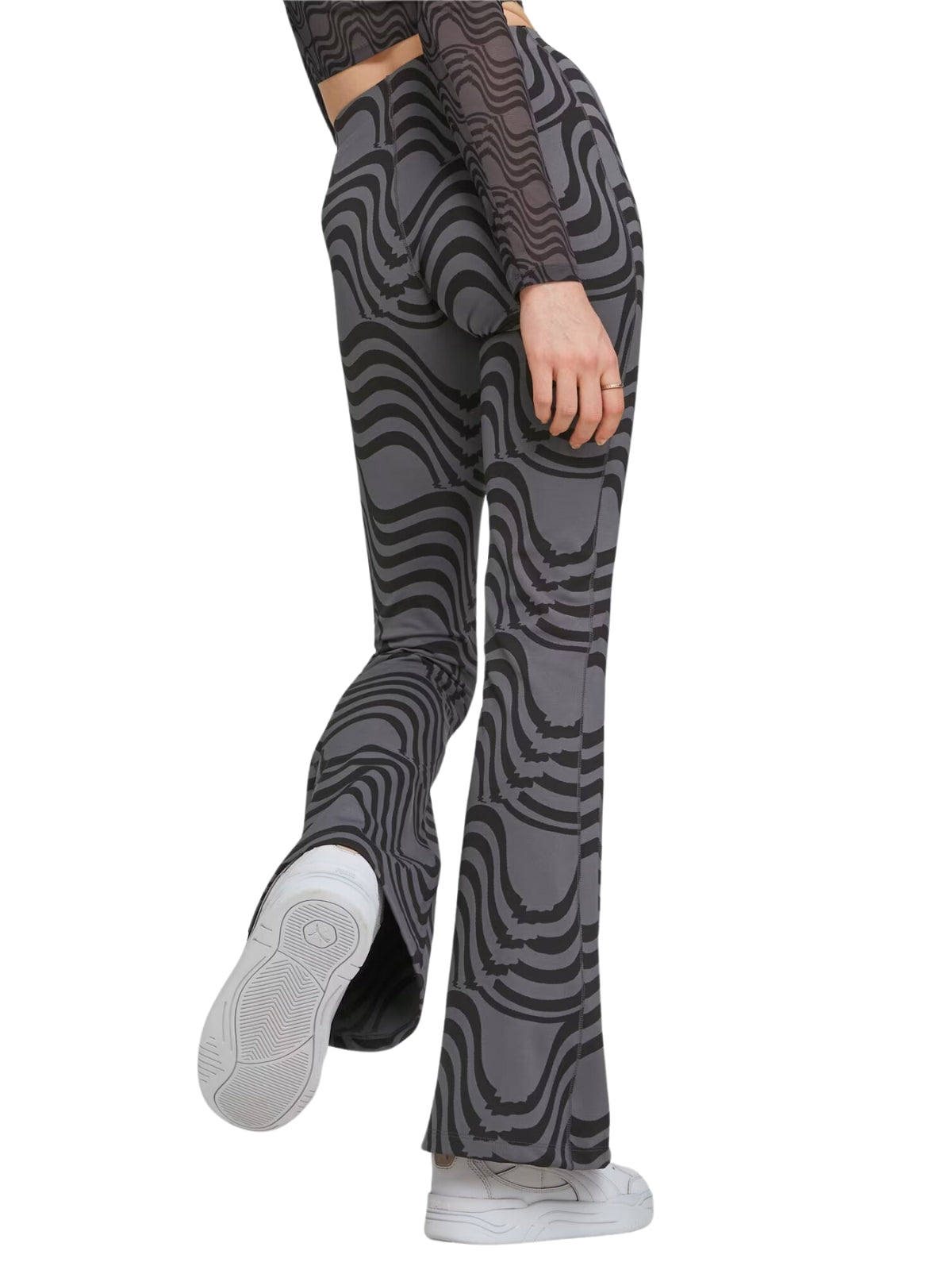 Puma Leggings Winter Rink T7 Pattern Wide Leg Black